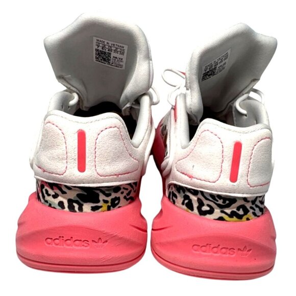 Adidas Ozelia Womens Sneakers Size 7 White Pink Leopard Ortholite Adiprene Run - Picture 6 of 8